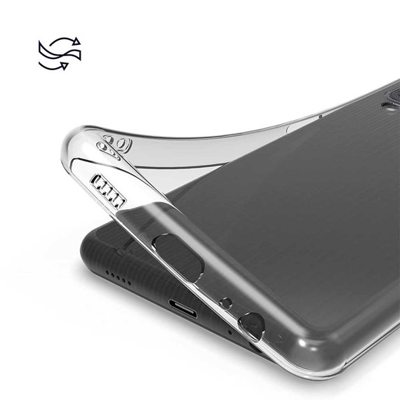 CaseUp Samsung Galaxy M22 Kılıf İnce Şeffaf Silikon Beyaz 4